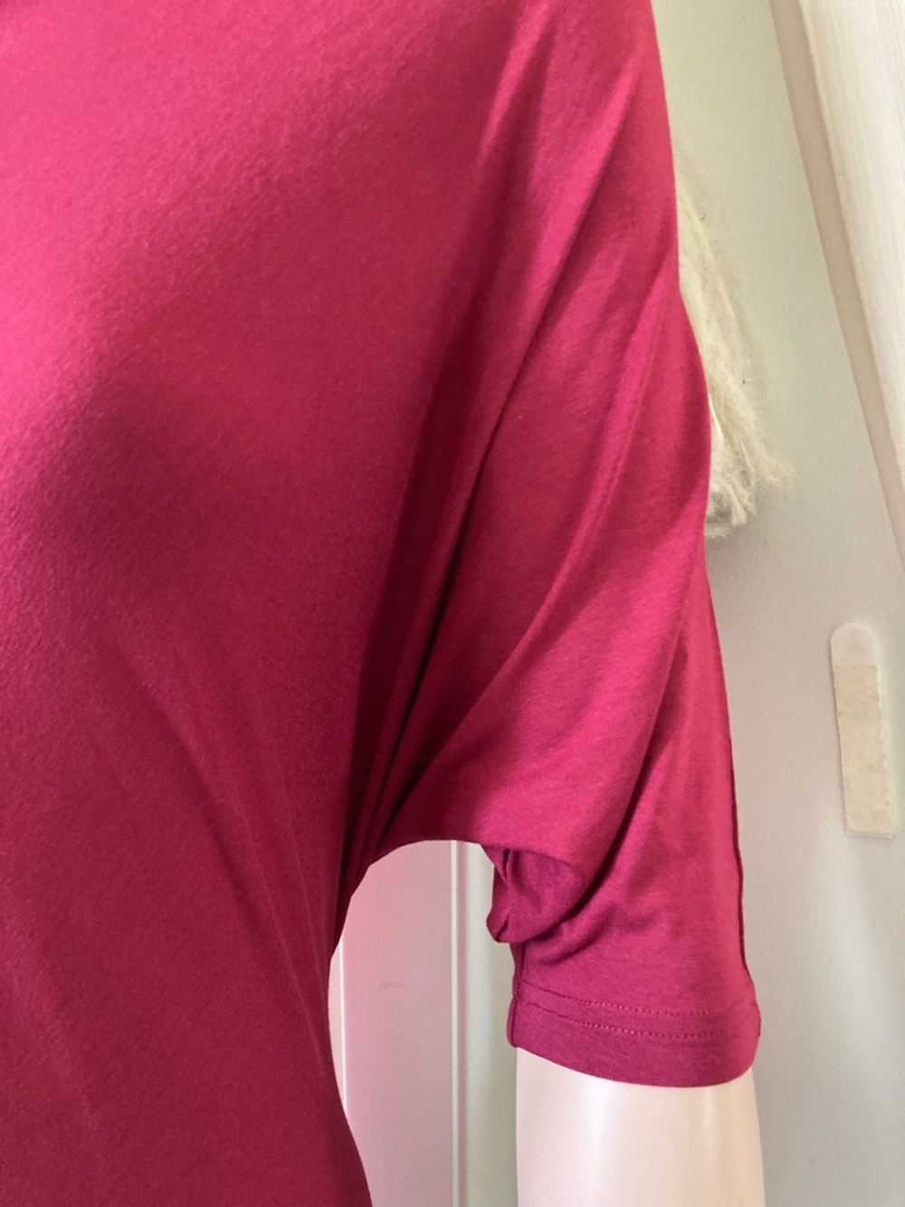 French Connection Burnt Raspberry Asymmetric Knit Dress - Picture 3 of 3
